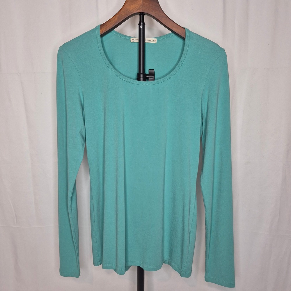 Peruvian Connection Essential Layering Tee Pima Cotton Scoop Neck Tee Size M